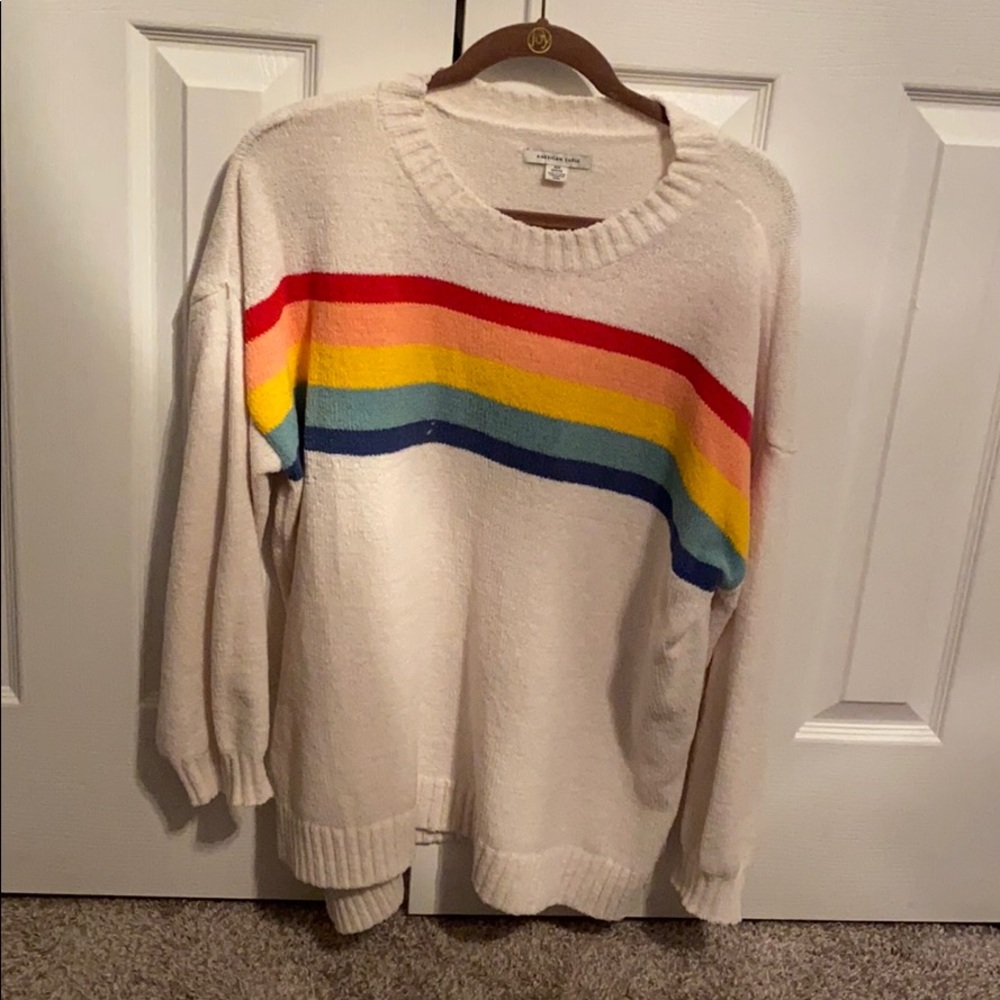Striped American Eagle Chenille Sweater